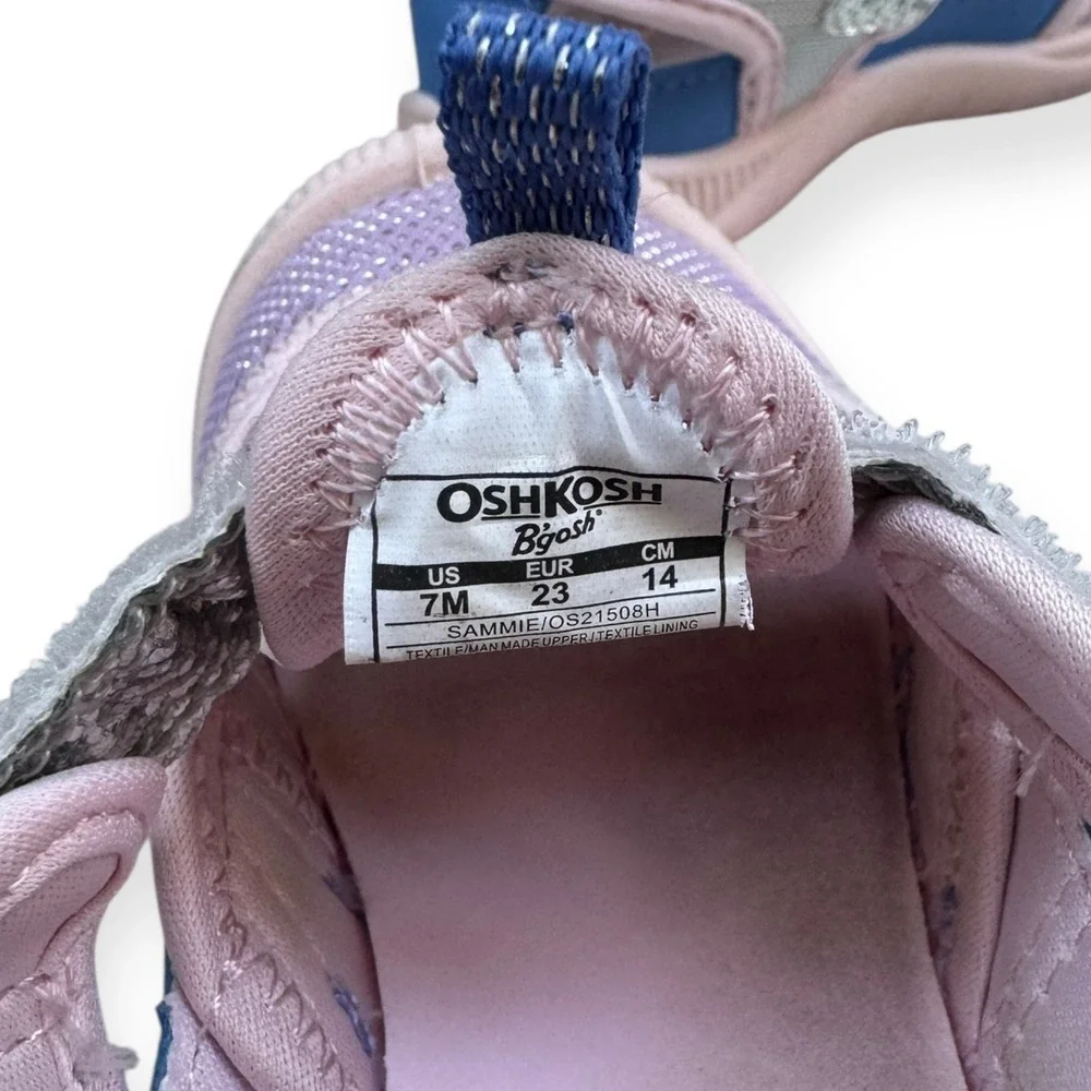 OshKosh B'gosh Kids Sandals Size 7 Toddler Girls Pink Blue Glitter